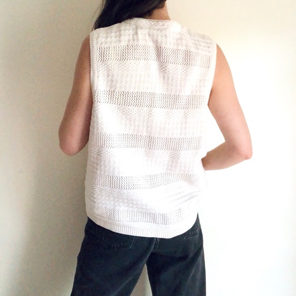 Vintage cream knit vest - Picture 4 of 13